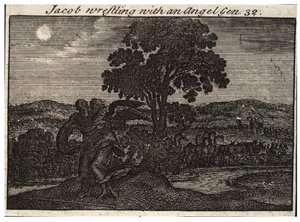 Jacob Wrestles with the Angel by Wenceslaus Hollar
